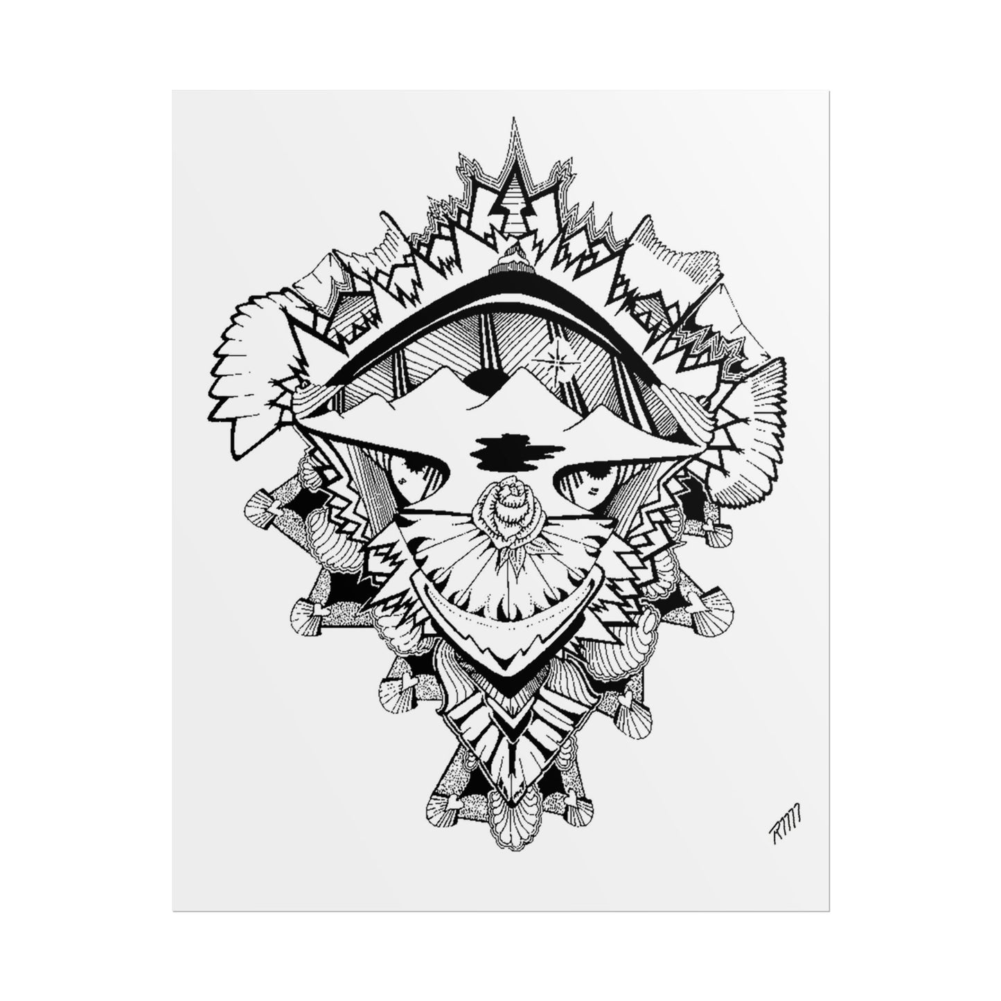 Print - Artistic Black and White Rolled Poster - Unique Abstract Design by Ronald Morley
