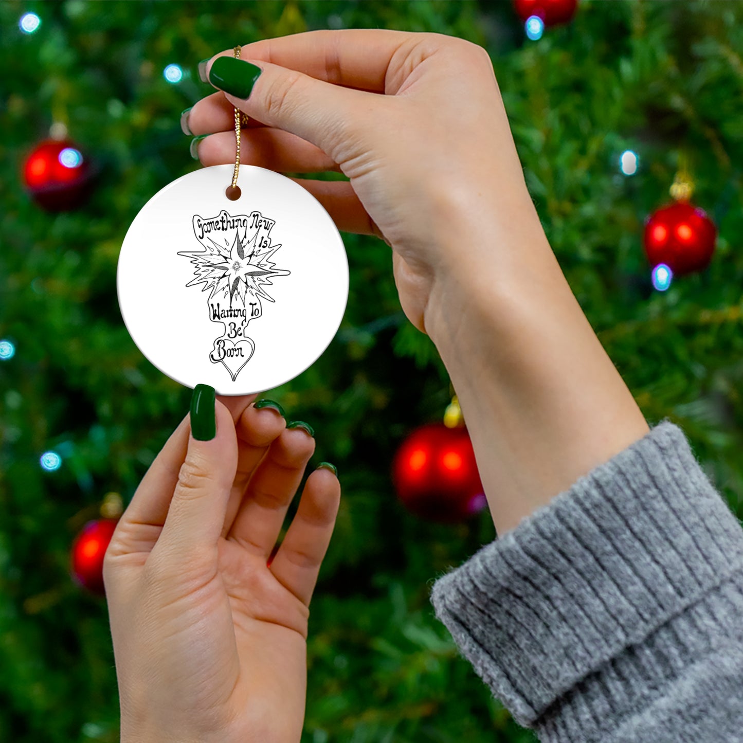 Z - Holiday Ceramic Ornament, 4 Shapes