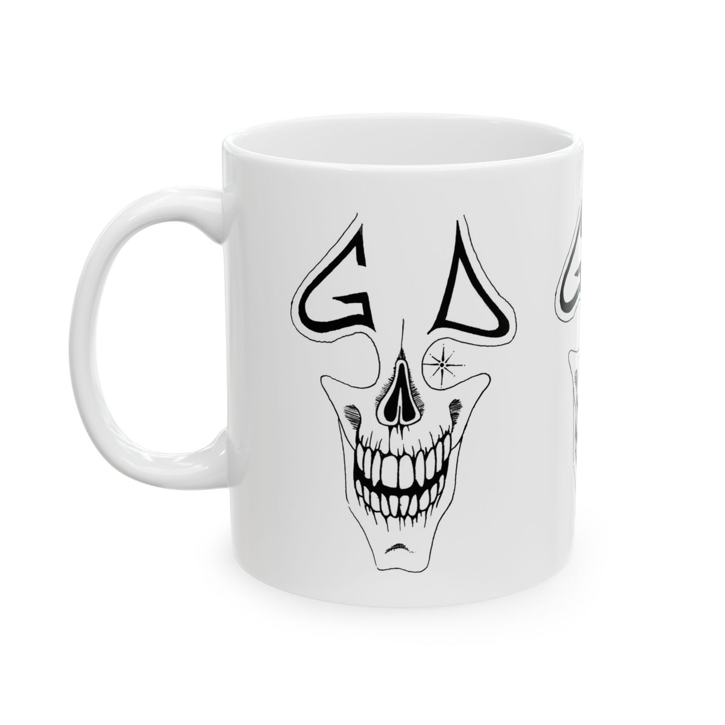 GD for Grateful Dead - Drawn by Ron Morley Ceramic Mug, (11oz, 15oz)