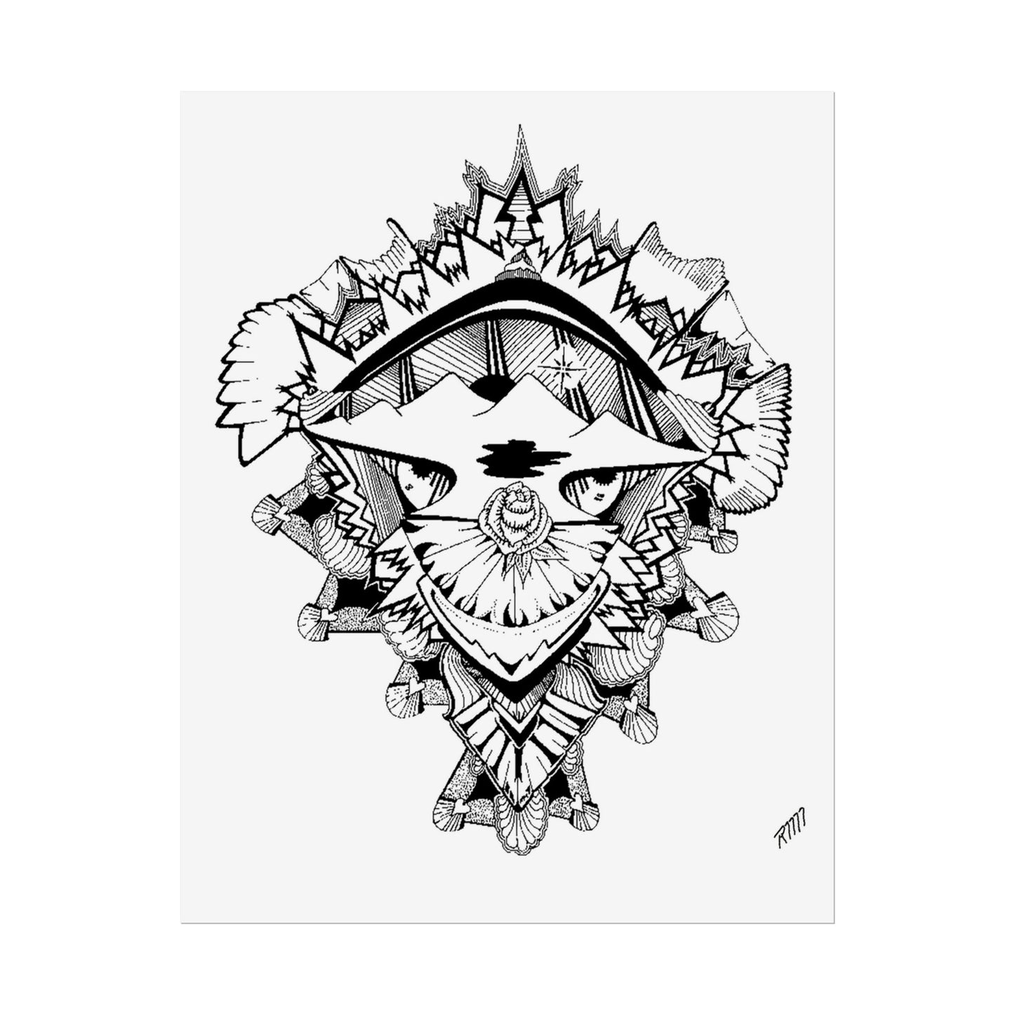 Print - Artistic Black and White Rolled Poster - Unique Abstract Design by Ronald Morley