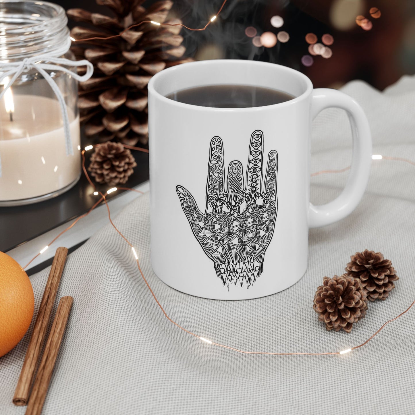 Jerry Garcia Hand Ceramic Mug (11oz, 15oz) - Ronald Morley Artwork