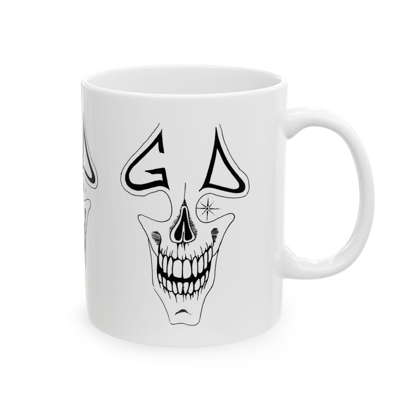 GD for Grateful Dead - Drawn by Ron Morley Ceramic Mug, (11oz, 15oz)