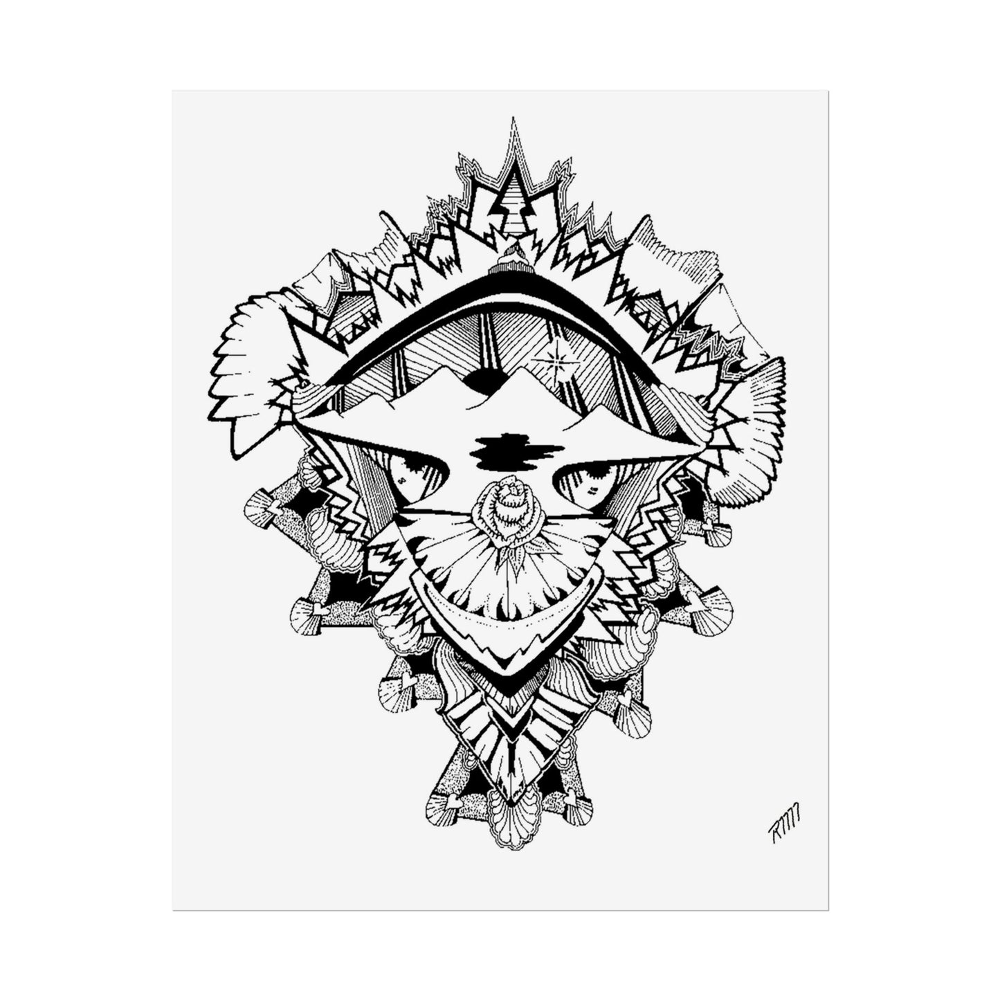Print - Artistic Black and White Rolled Poster - Unique Abstract Design by Ronald Morley