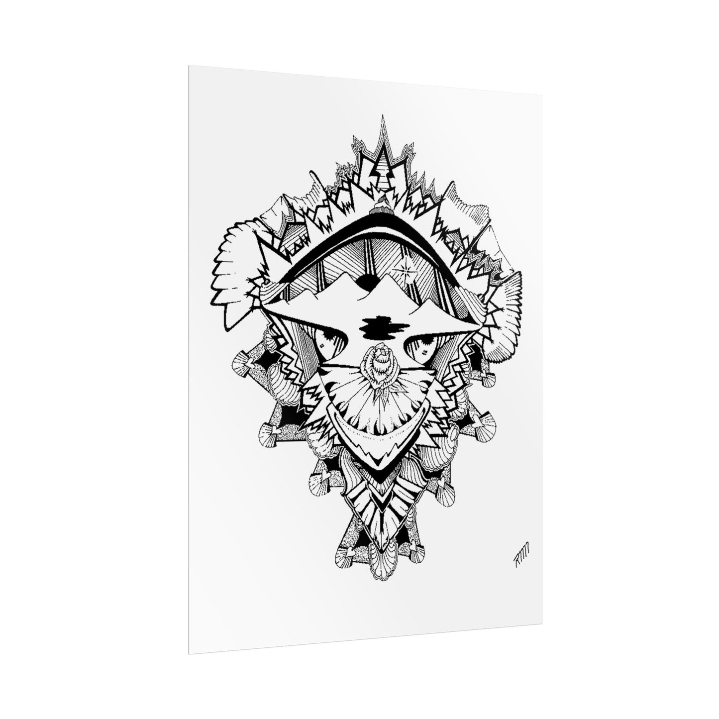 Print - Artistic Black and White Rolled Poster - Unique Abstract Design by Ronald Morley