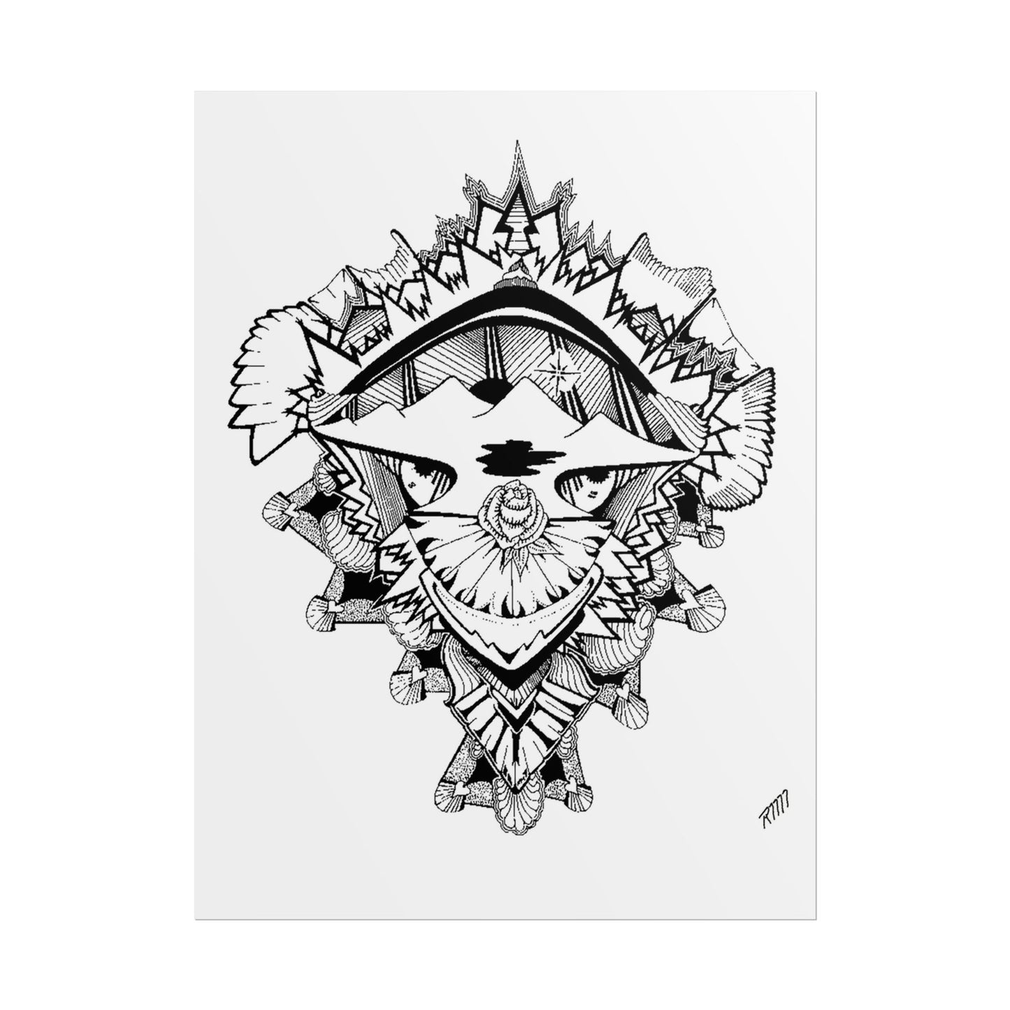 Print - Artistic Black and White Rolled Poster - Unique Abstract Design by Ronald Morley