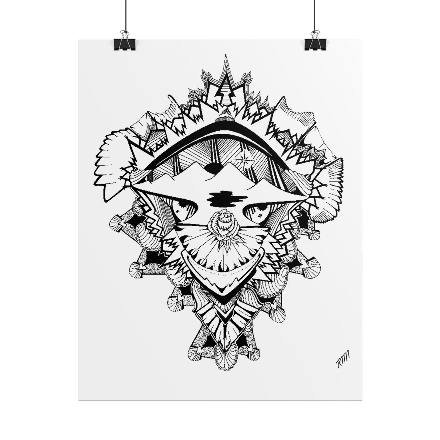 Print - Artistic Black and White Rolled Poster - Unique Abstract Design by Ronald Morley
