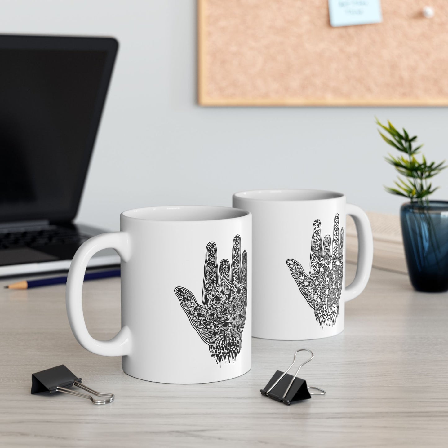 Jerry Garcia Hand Ceramic Mug (11oz, 15oz) - Ronald Morley Artwork