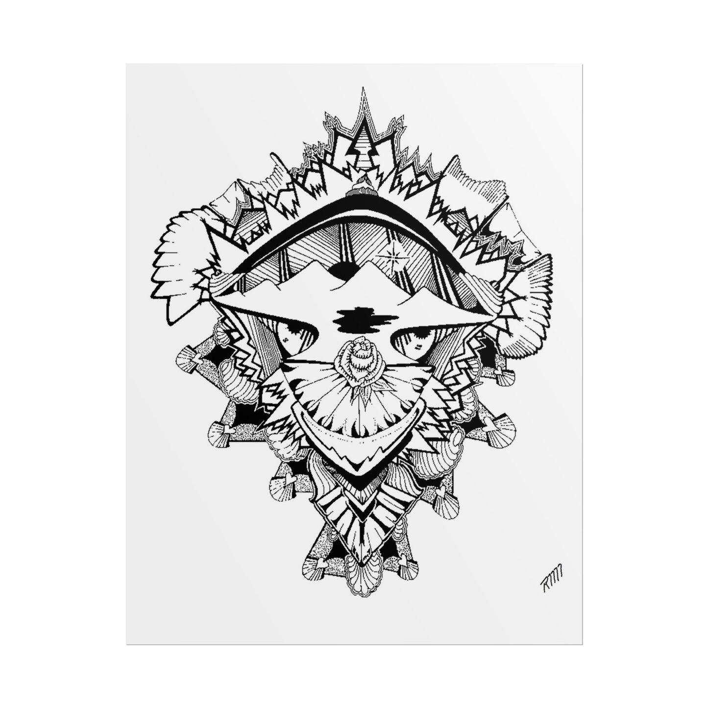 Print - Artistic Black and White Rolled Poster - Unique Abstract Design by Ronald Morley