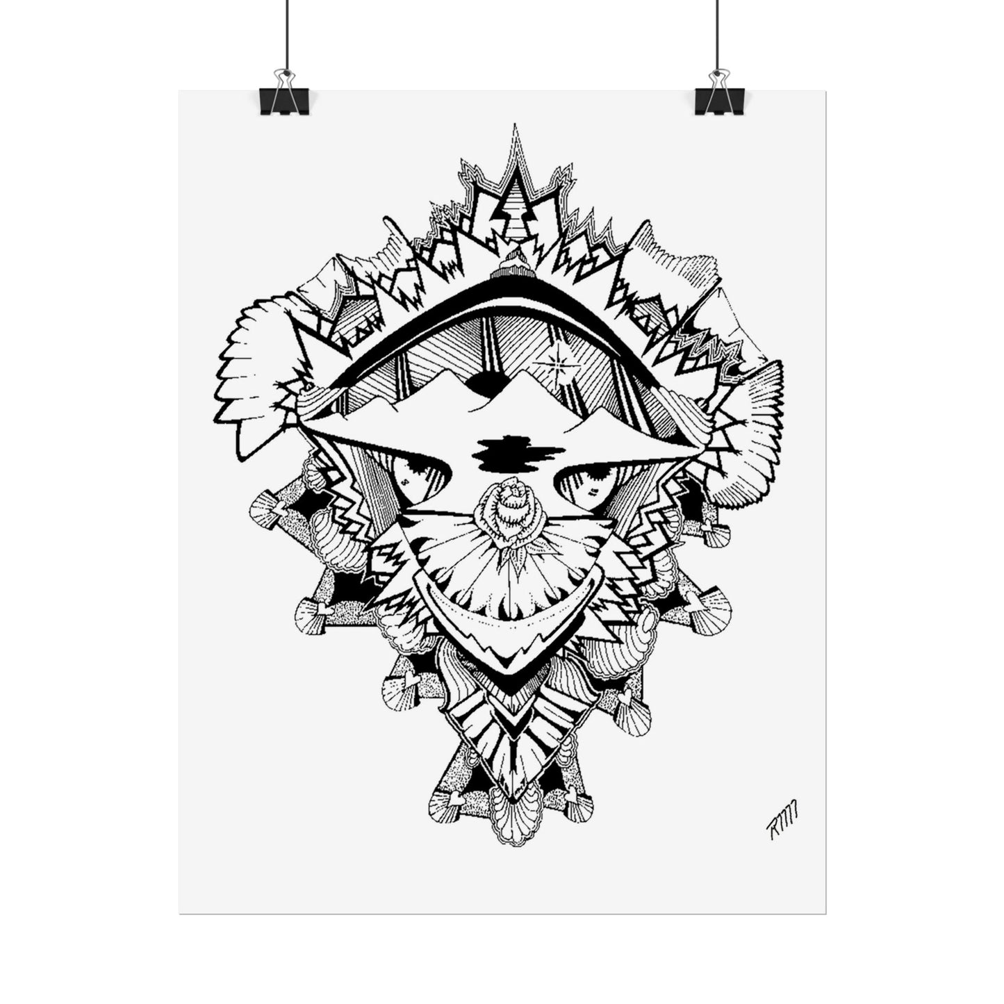 Print - Artistic Black and White Rolled Poster - Unique Abstract Design by Ronald Morley