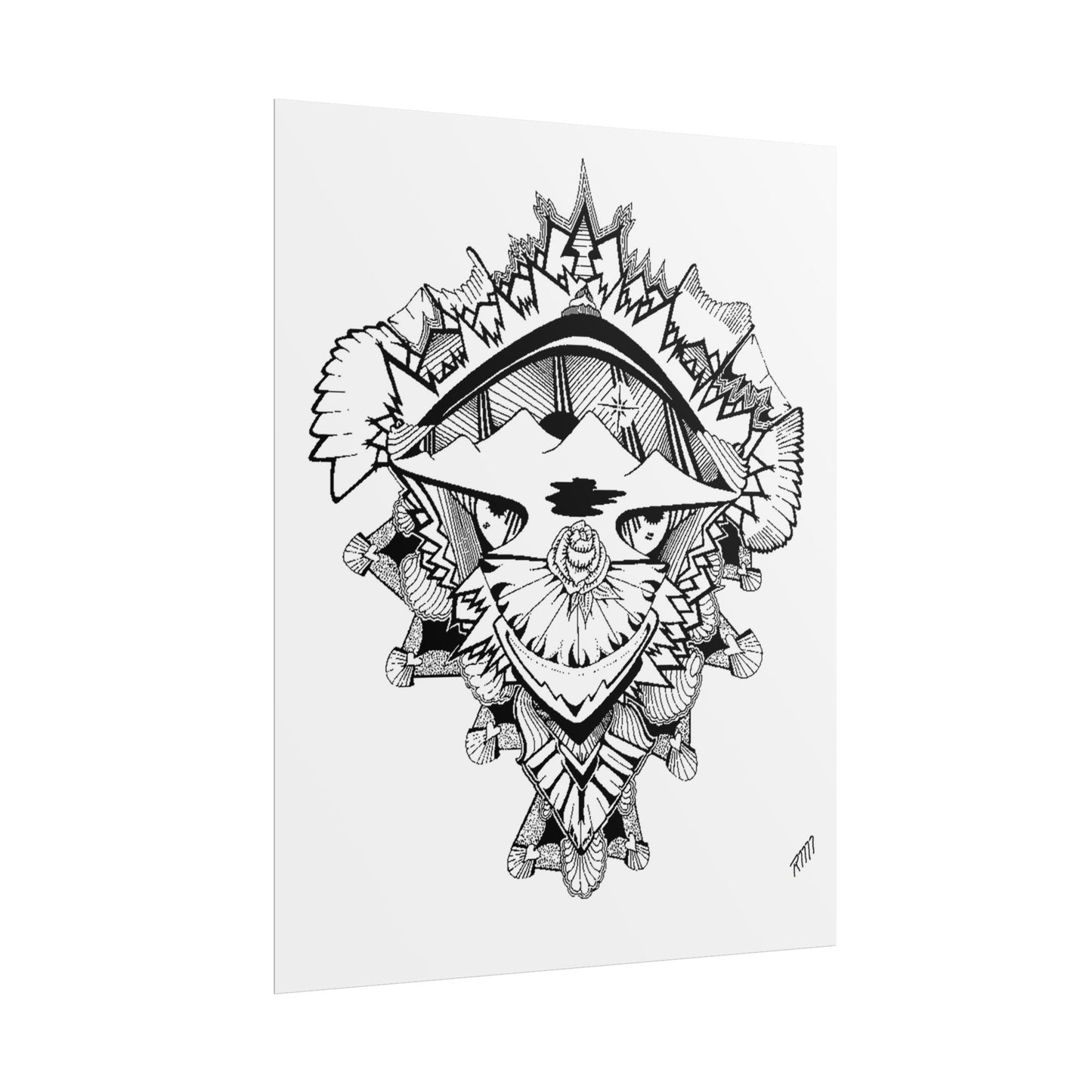 Print - Artistic Black and White Rolled Poster - Unique Abstract Design by Ronald Morley