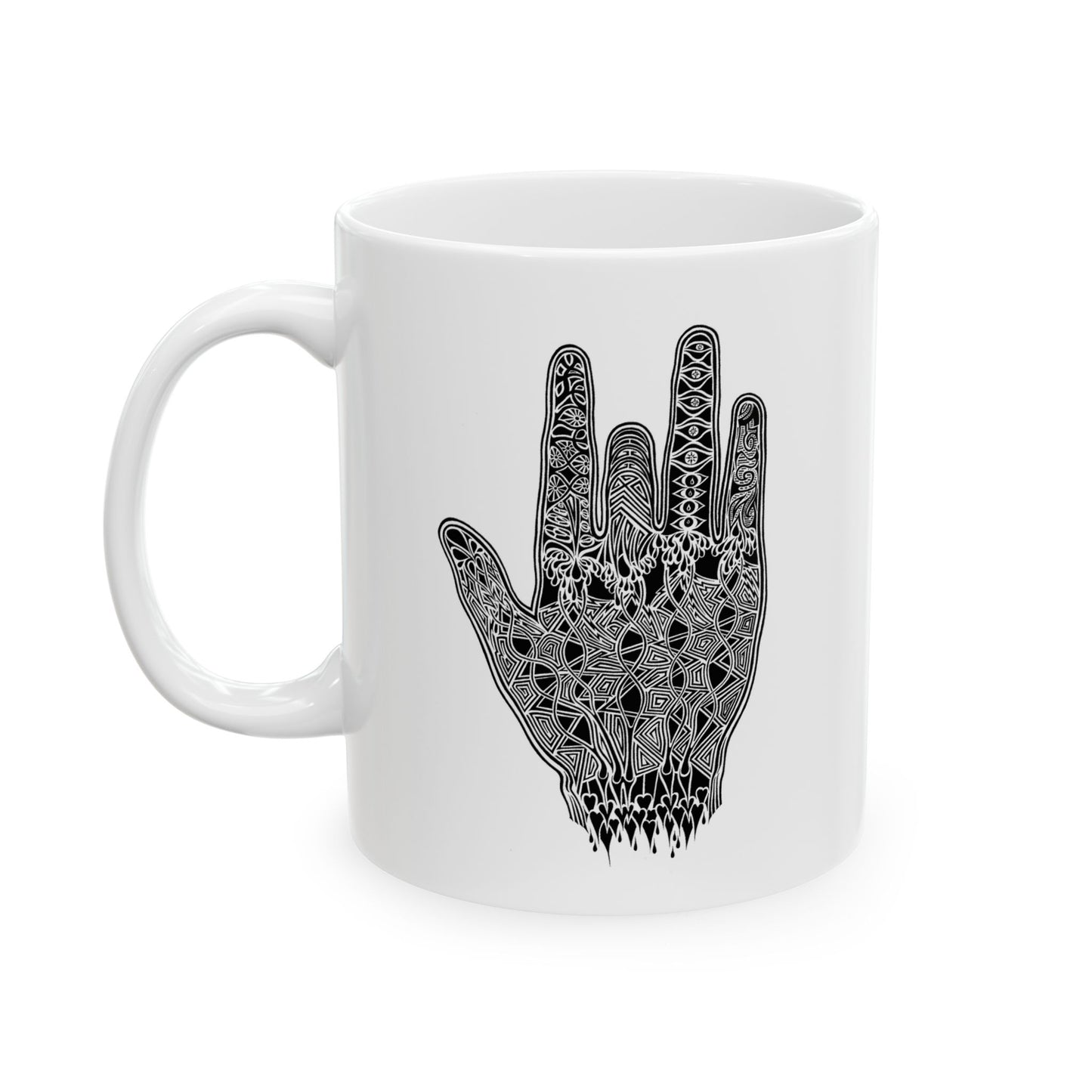 Jerry Garcia Hand Ceramic Mug (11oz, 15oz) - Ronald Morley Artwork