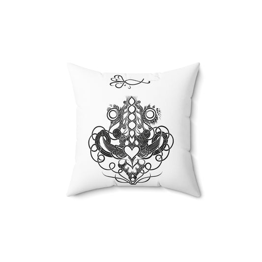 Pillow with Hand drawn Art ~ Bohemian Pattern Square Pillow - Passion Maker -Unique Home Decor Accent
