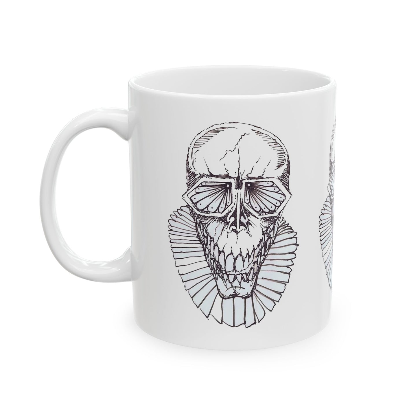Gothic Skull Ceramic Mug - Unique 11oz & 15oz Coffee Cup