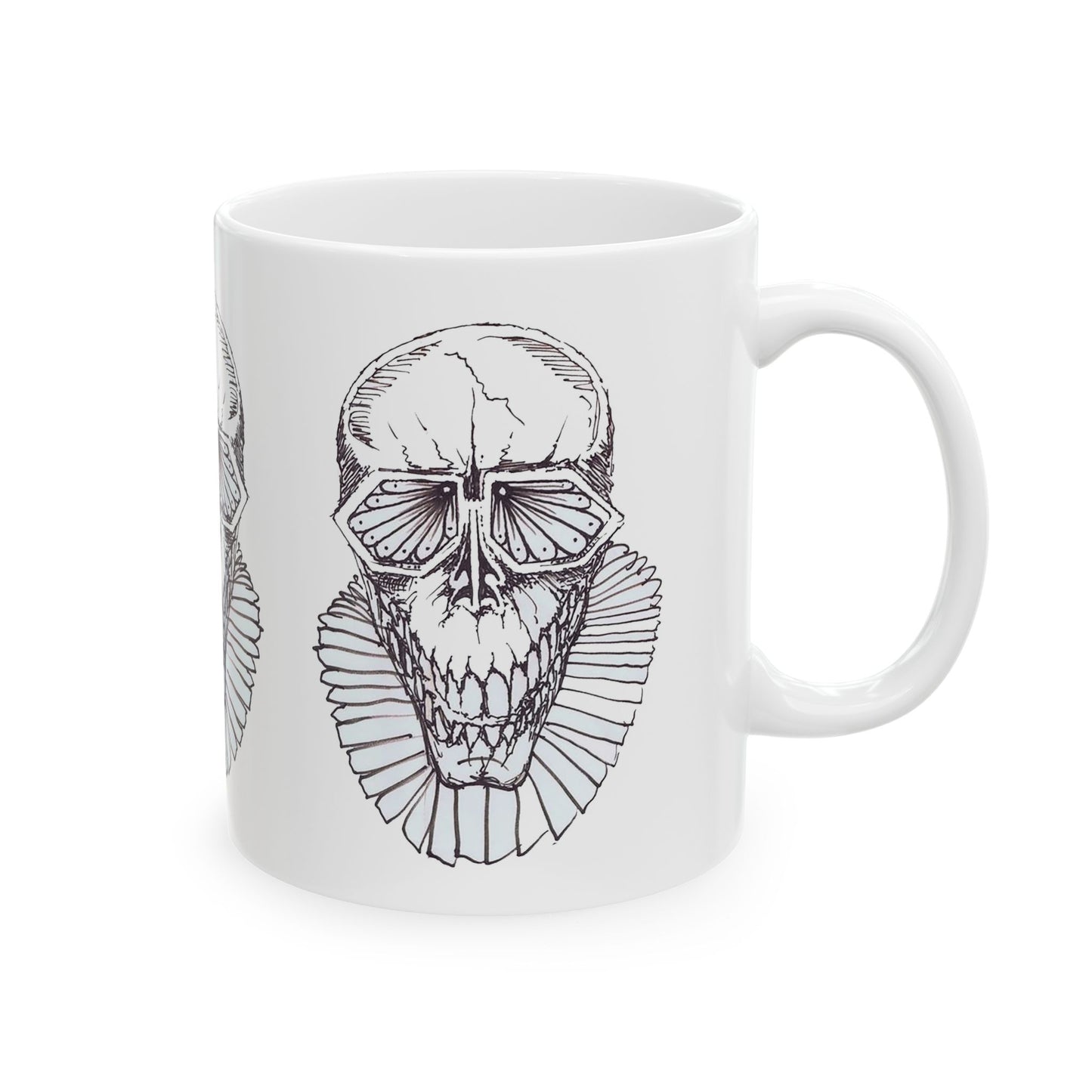 Gothic Skull Ceramic Mug - Unique 11oz & 15oz Coffee Cup
