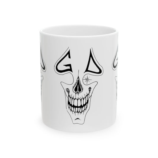 GD for Grateful Dead - Drawn by Ron Morley Ceramic Mug, (11oz, 15oz)